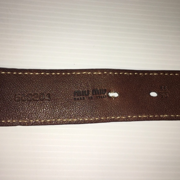 Miu Miu Tan Brown Canvas & Leather Belt with Multi Colour Buckle Vintage - Picture 3 of 3